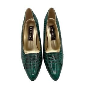 Vintage J. René Green Snakeskin Pumps Size 6.5
